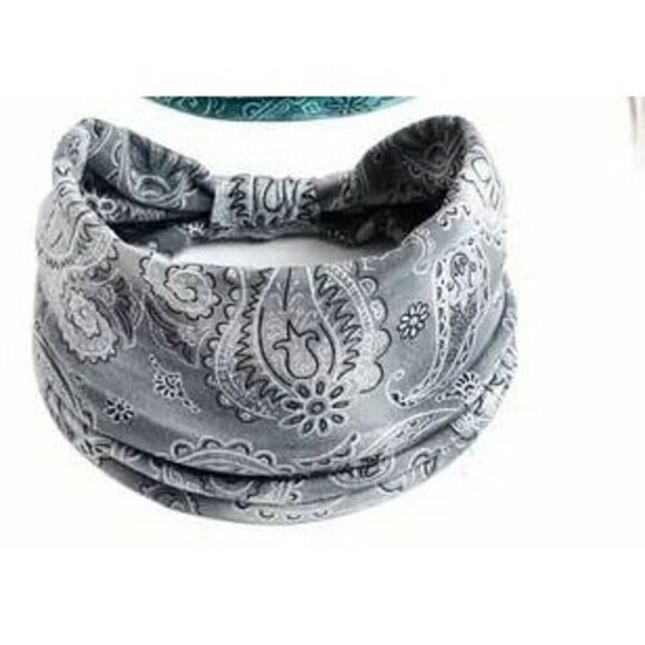 Light gray Paisley print headband - Picture 1 of 7